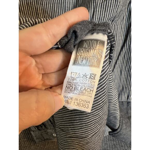 WOOLF ORIGINALS NEW YORK WON Button Up Shirt Size Large Striped Long Sleeve - Picture 8 of 11